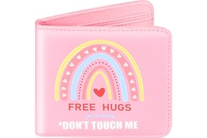 BISTUP Girls Cute Kawaii Wallet Aesthetic Women Womens Rainbow Cool Funny Leather Credit Id Card Cash Holder Woman Rfid Blocking Zipper Wallets With Coin Pocket Id Window Female Bifold Little Girl