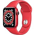 Apple Watch Series 6 (GPS, 40mm) - Red Aluminum Case with Red Sport Band (Renewed)