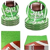 Hpscdyo 180Pcs Football Party Supplies Paper Plates and Napkins Serve 60 Disposable Tableware Set for Birthday Party Decorations Game Day Family Holiday Sports Events