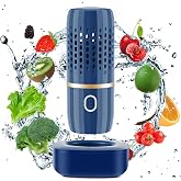 Cudinham Fruit and Vegetable Purifier Cleaner Washing Machine Capsule Shape | Produce Cleaner Device OH-ion Purification Technology for Cleaning Veggie Grains Rice Meat Seafood, Blue