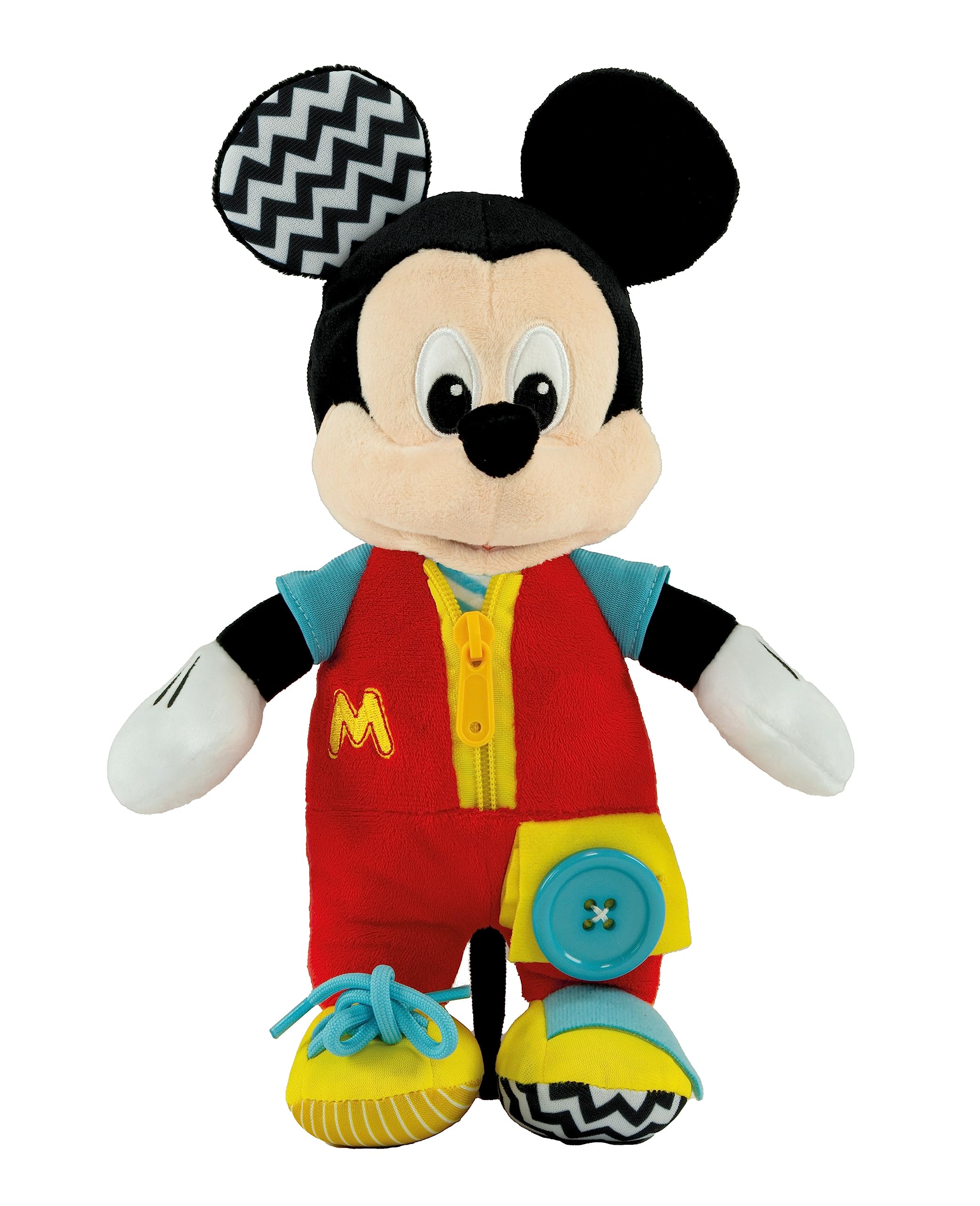 Clementoni - Disney Baby Mickey Montessori Dress Me Up - Plush, Skill Development, Learning, Sensory & Activity Toy For 18 Months, Multilingual