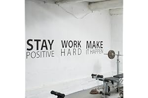 My Vinyl Story Large Stay Positive Work Hard Make it Happen Wall Sticker Inspirational Wall Decal Motivational Office Decor Quote Wall Art Vinyl Wall Decal School Classroom Gym Words and Saying