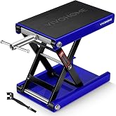 VIVOHOME 1100 LBS Motorcycle Lift Scissor Jack, Wide Deck Hoist Stand, Blue | Height Adjustable Center Stand with Crank, Steel Lift for Cruiser, Dirt Bike, ATV
