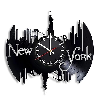 Amazon Com New York City Vinyl Clock Nyc Usa Wall Art Room