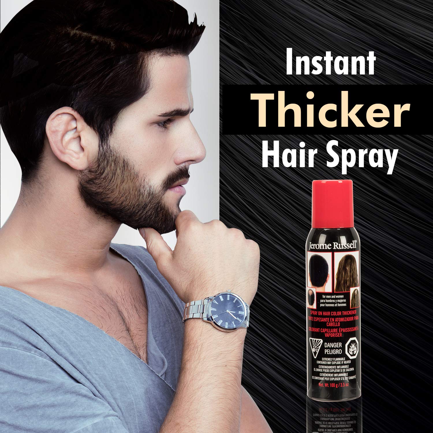 Buy Jerome Russell Spray On Color Black Hair Thickener 3 5oz 2