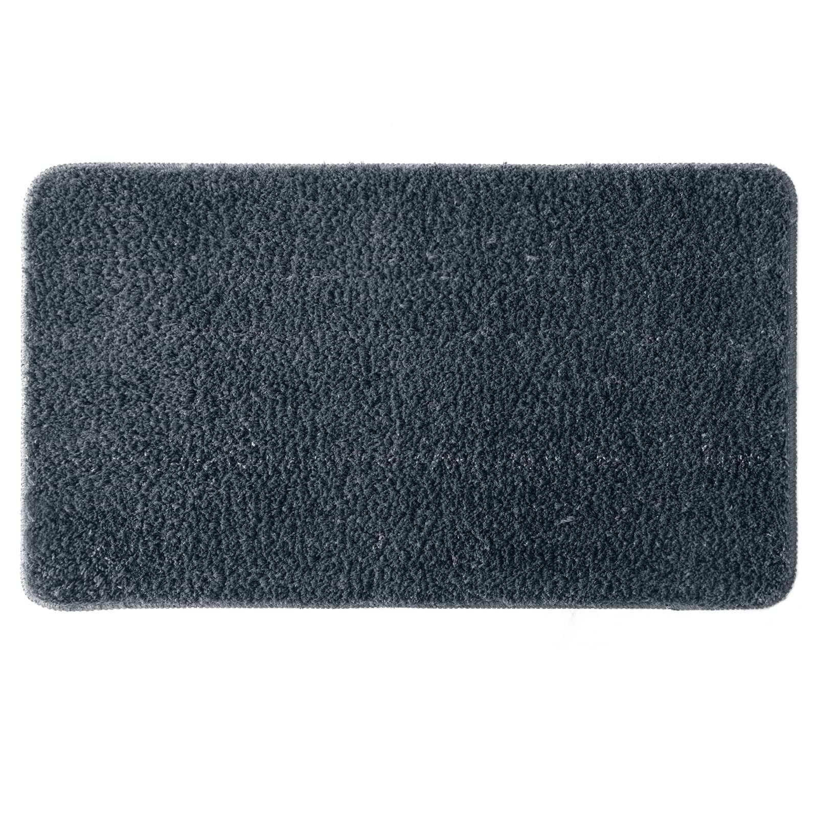 MIULEE Bathroom Rug Entrance Mat Shower Mat Non-Slip Tabis Absorbent Soft Microfibre Toilet Bath Tub Outlet Kitchen Living Room Bedroom Dark Grey 70 x 120 cm