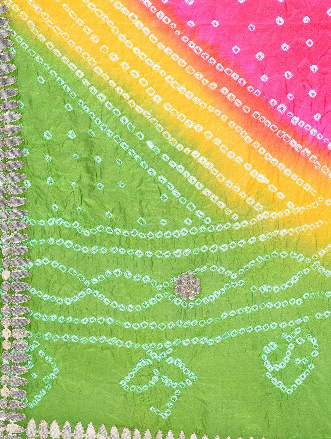 kastiel girl's chiffon art silk bandhej dupatta (kdp6023, multicolour, free size)