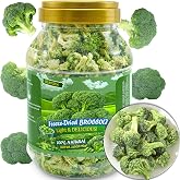 3.17 Oz Freeze Dried Broccoli Florets Dehydrated Veggie for Snacks &amp; Soups | Dehydrated Broccoli Vegetables, No Bitter Frozen Broccoli Florets for Pasta, Camping, Quickly and Emergency Food Supply