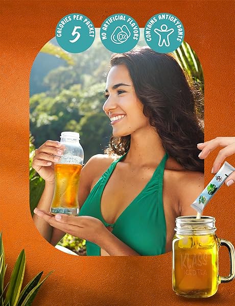 KLASS ICED TEA DRINK MIX – SUGAR FREE VARIETY PACK – PEACH & LIME BLACK TEA ON-THE-GO! (44 COUNT POWDER STICK PACKS) 5 CALORIES PER PACKET
