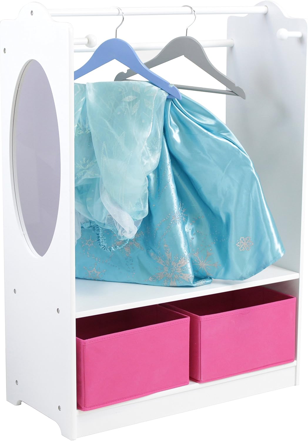 Liberty House Toys Children's White Wooden Dress Up with Storage Bins, MDF, 90cm H x 30cm W x 63cm D - Image 3