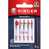 SINGER 04721 Size 90/14 Stretch Sewing Machine Needles, 5-Count