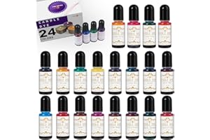 HTVRONT Candle Dye - 24 Assorted Colors Candle Making Supplies Liquid Candle Dye Set for Candle Making, 0.35oz/10ml Safe & Na