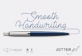 Parker Jotter Gel Pen Stainless Steel Gold Trim Medium Point 0.7 mm Black Ink view 3