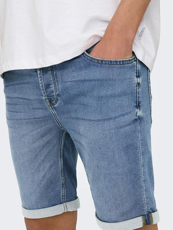 Only and Sons Ply Life Blue Shorts Hombre Pantalones Cortos Azul M