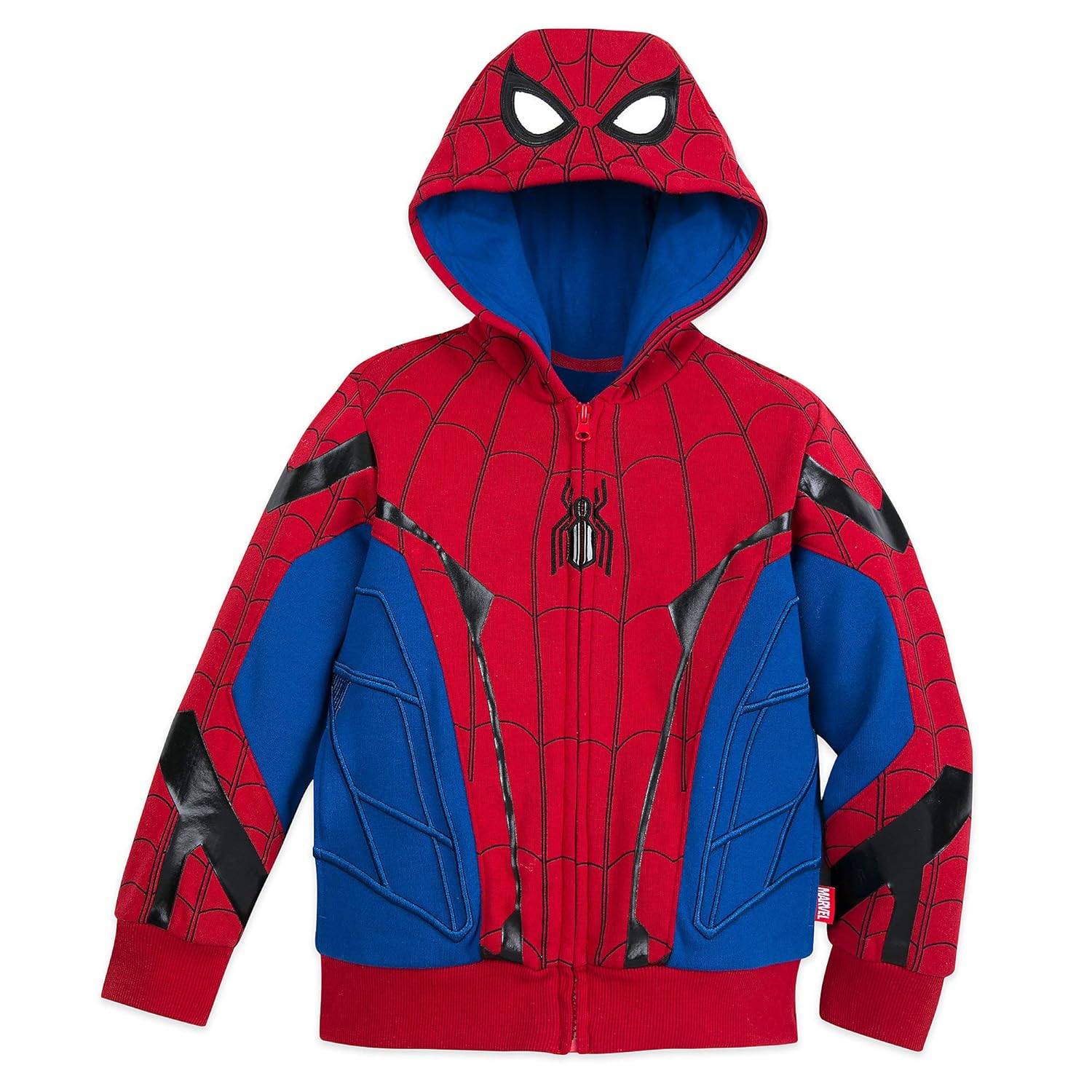 marvel spider man hooded denim jacket