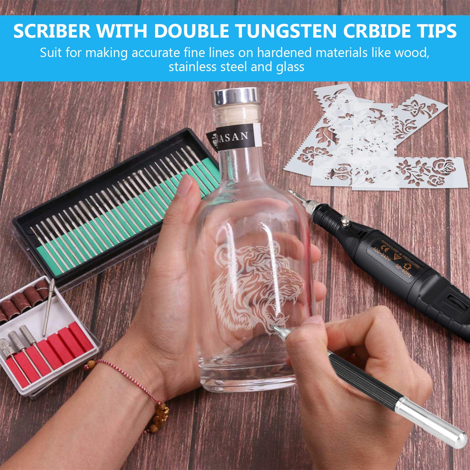 Winload 78 PCs Electric Engraving Tool Kit, Micro Engraver with Scriber