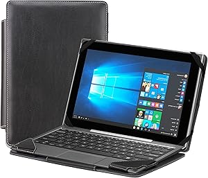 Navitech Black Faux Leather Detachable Folio Case Cover Sleeve Compatible with The Acer Aspire Switch 10 E SW3-016-17WG