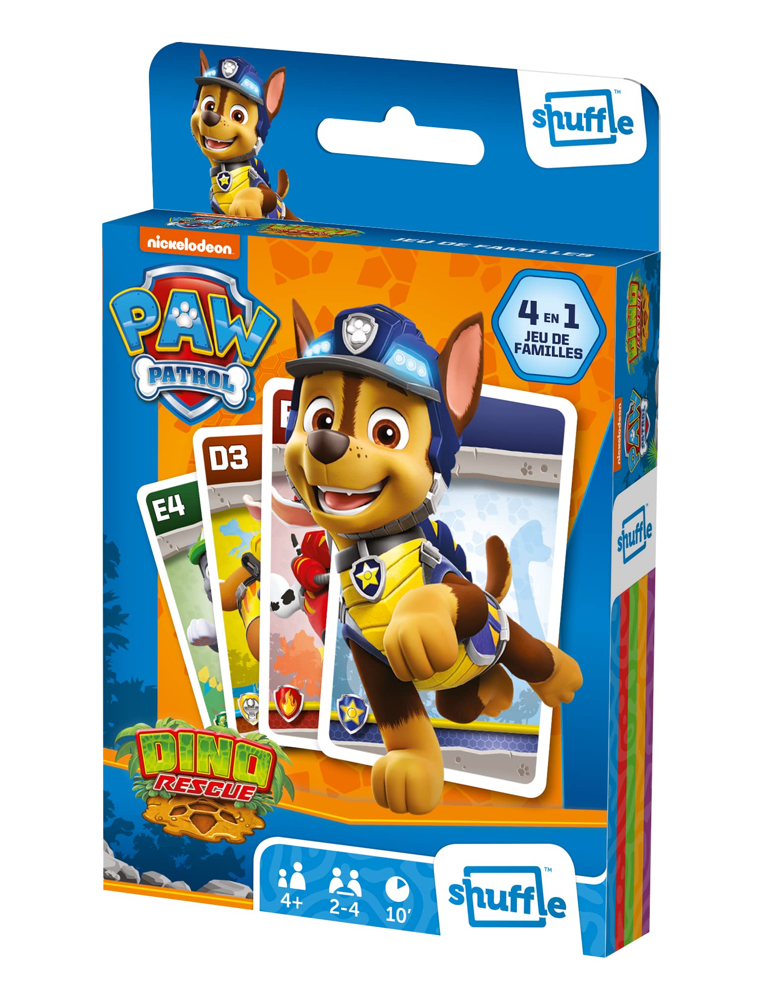 Shuffle - Paw Patrol 4 Games in 1-7 Families, Pairs, Action and Battles - Card Game Kids & Family - Ages 4+