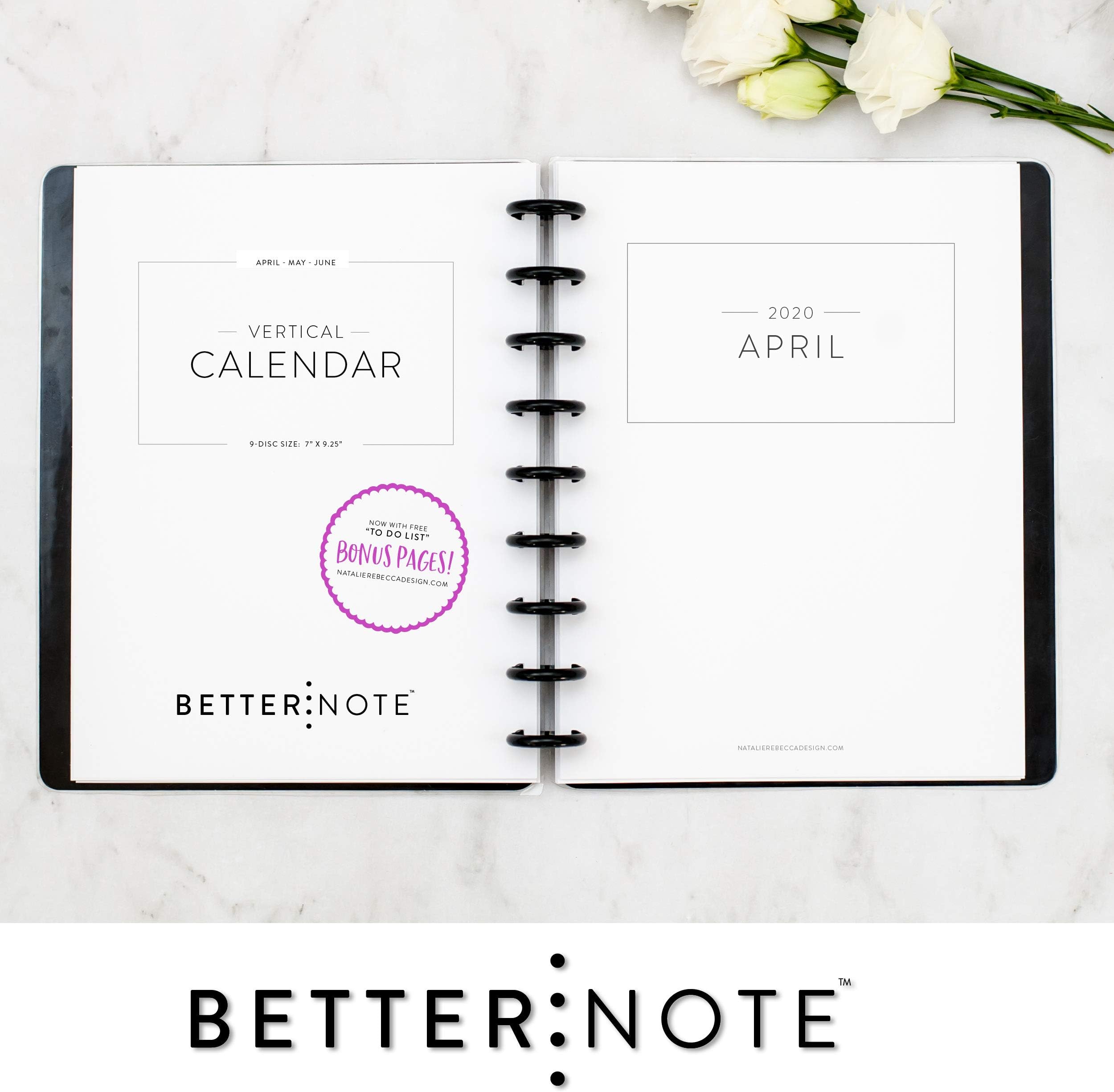 APRIL, MAY & JUNE 2020 Calendar Pages for The Happy Planner, MAMBI Happy Planner Calendar, Premium Paper, 9 Disc Notebook, 7" x 9.25" Classic (Planner Not Included)