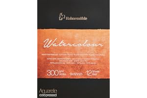 Hahnemühle Collection 100 Percent Cotton Watercolor Pad with 12 Durable Sheets, Vegan and Acid-Free (300 GSM, 9 x 12 Inch)