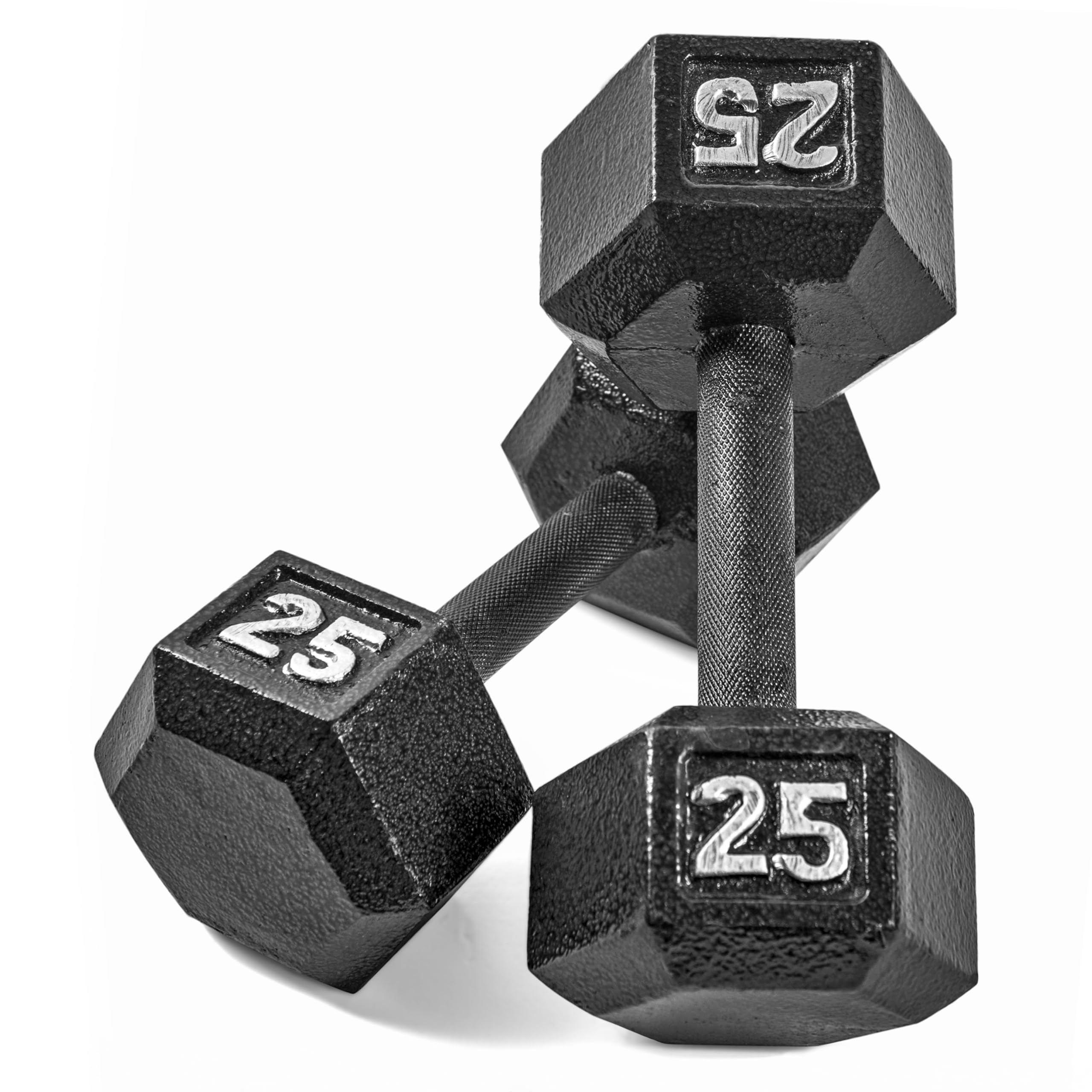 Photo 1 of CAP Barbell Cast Iron Hex Dumbbell Weights (Pair), Black, 25 lb