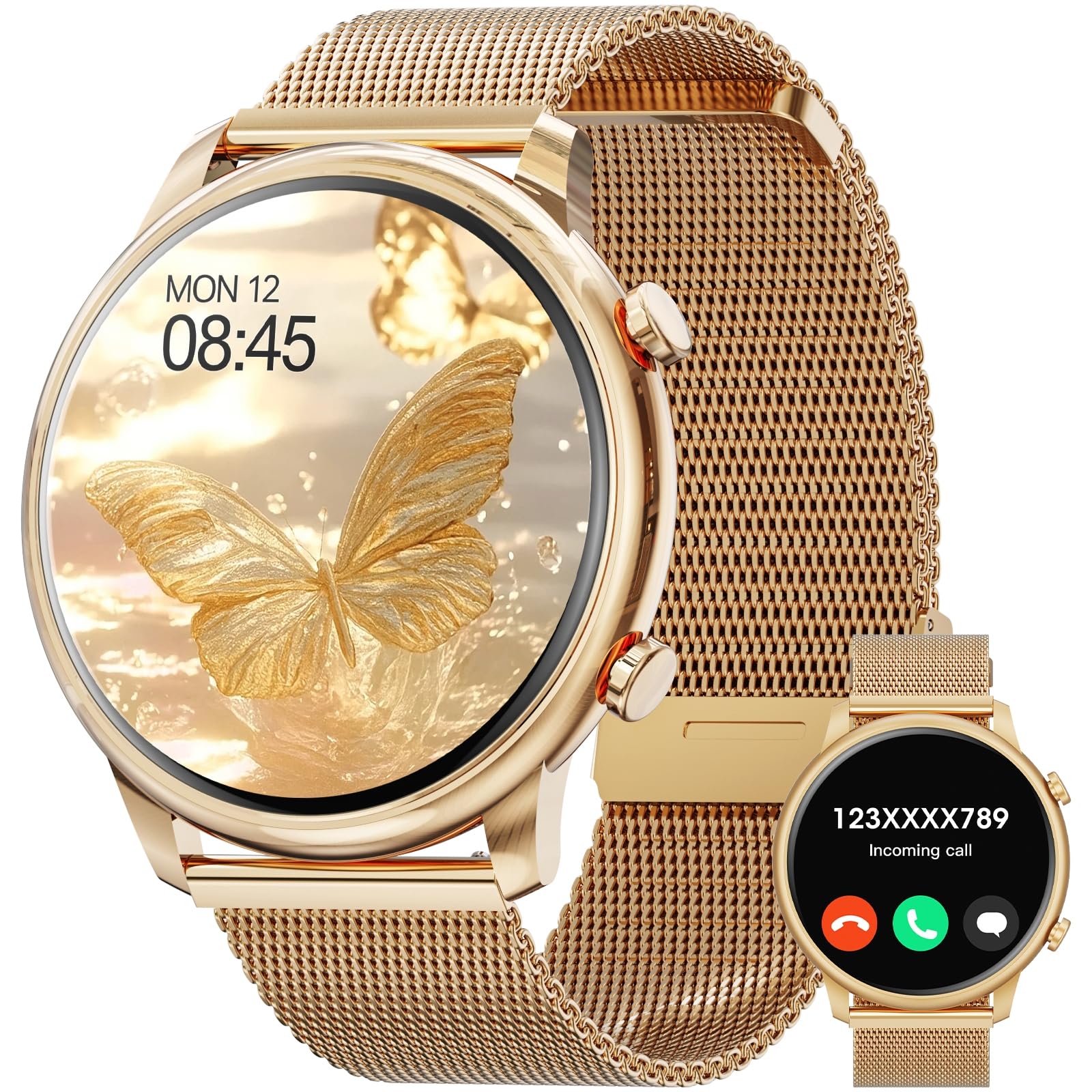 Photo 1 of Hwagol Smart Watch for Women Android Phones iPhone Compatible(Bluetooth Call),1.39'' Round Sports Watch Fitness Tracker Heart Rate/SpO2/Sleep Monitor,Pedometer