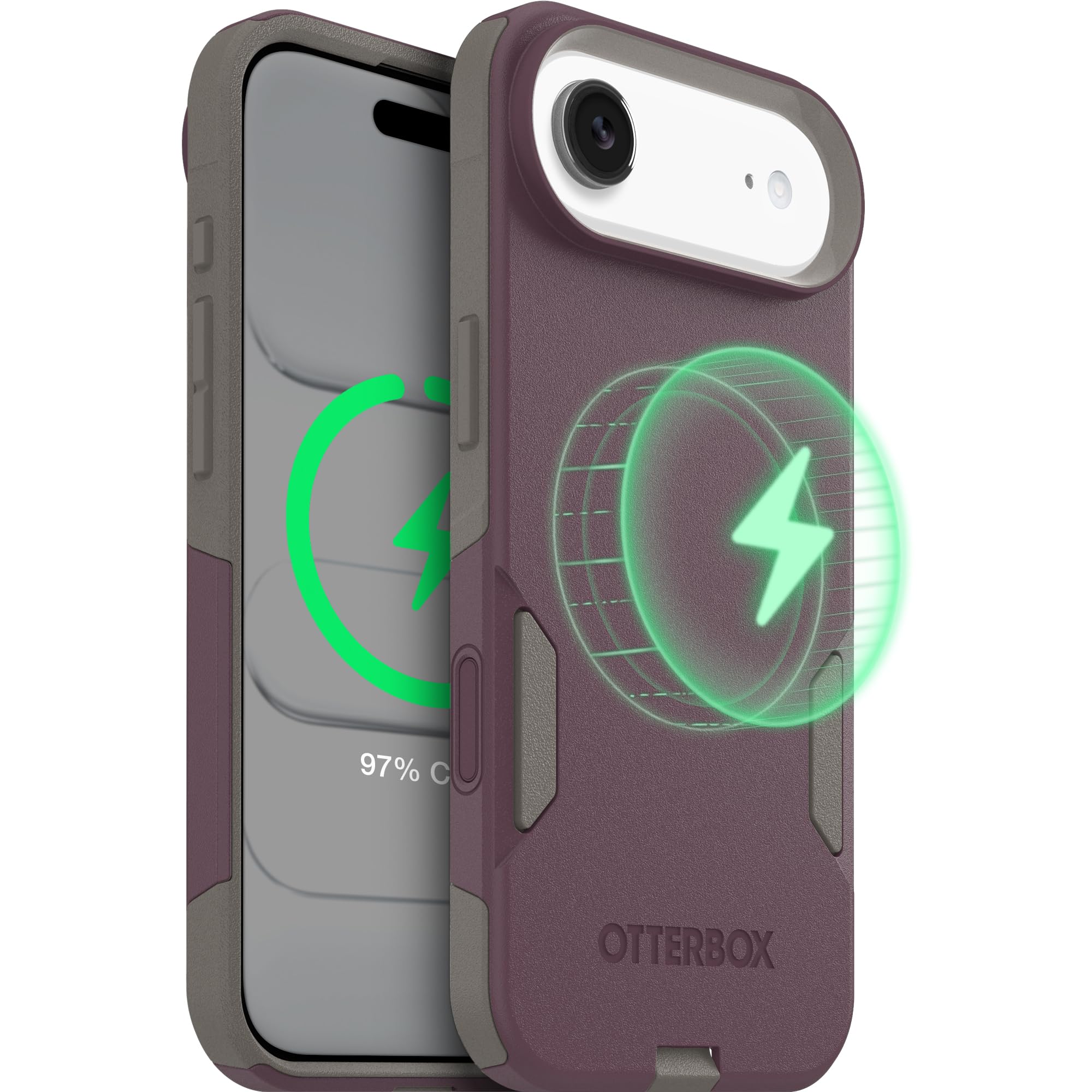 OtterBox iPhone 17 Air (Only) – Commuter Series Case – Built-in MagSafe – Thin, Dual-Layer, Pocket-Friendly, Port Cover – Purple–ish on Purpose Image