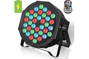 HOLDLAMP Rechargeable Par Lights 36W RGB Battery Powered, Wireless LED Par Lights DJ Uplights Sound Activated Remote Control for Wedding Events Club Party Church Stage Lighting