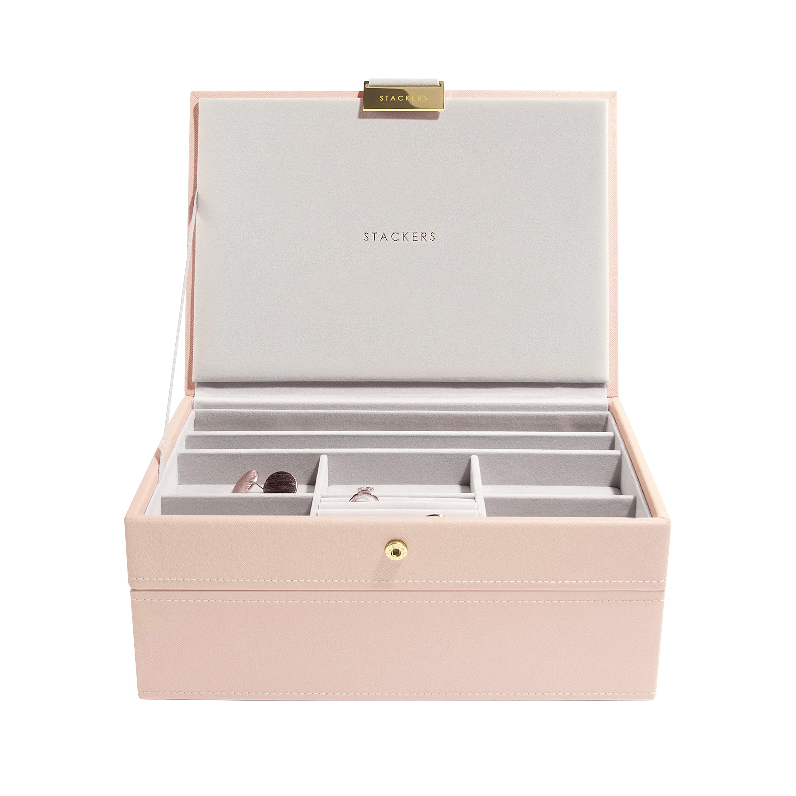 Stackers Blush & Champagne Gold Classic Jewellery Box, Set of 2
