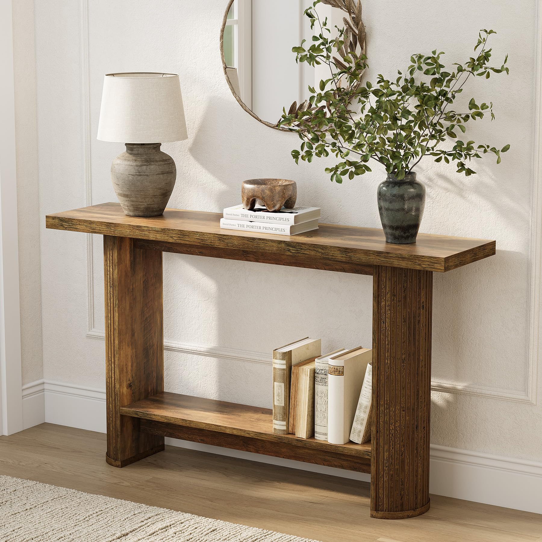 Photo 1 of (for parts, parts only sold)
LITTLE TREE 55-Inch Modern Console Table, Narrow Sofa Table for Hallway, Wooden Entrance Table Behind The Couch for Living Room, Hallway, Entrance, Brown