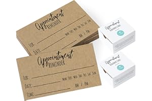T MARIE 400 Appointment Reminder Cards - Kraft Style for Business, Hair Salon, Dental Office, Massage Therapist, Grooming, Hairdresser, Medical Doctors and More - Bulk Pack of Your Next Appointment Cards