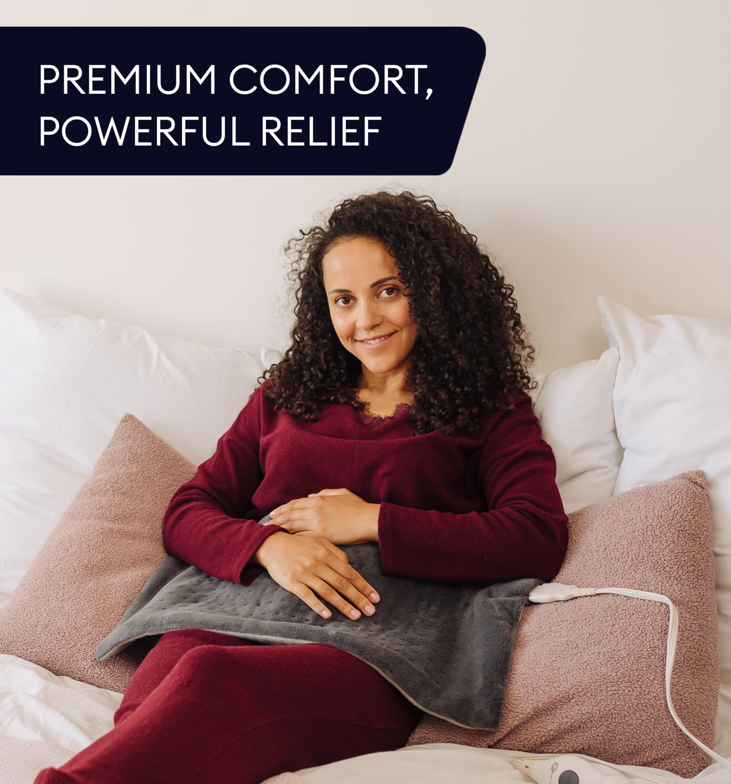 GENIANI Large Electric Heating Pad for Back Pain & Cramps Relief, Mothers Day & Birthday Gifts for Women Mom, FSA HSA Eligible, Auto Shut Off, Machine Washable, Heat Pad for Neck & Shoulder, 12×24