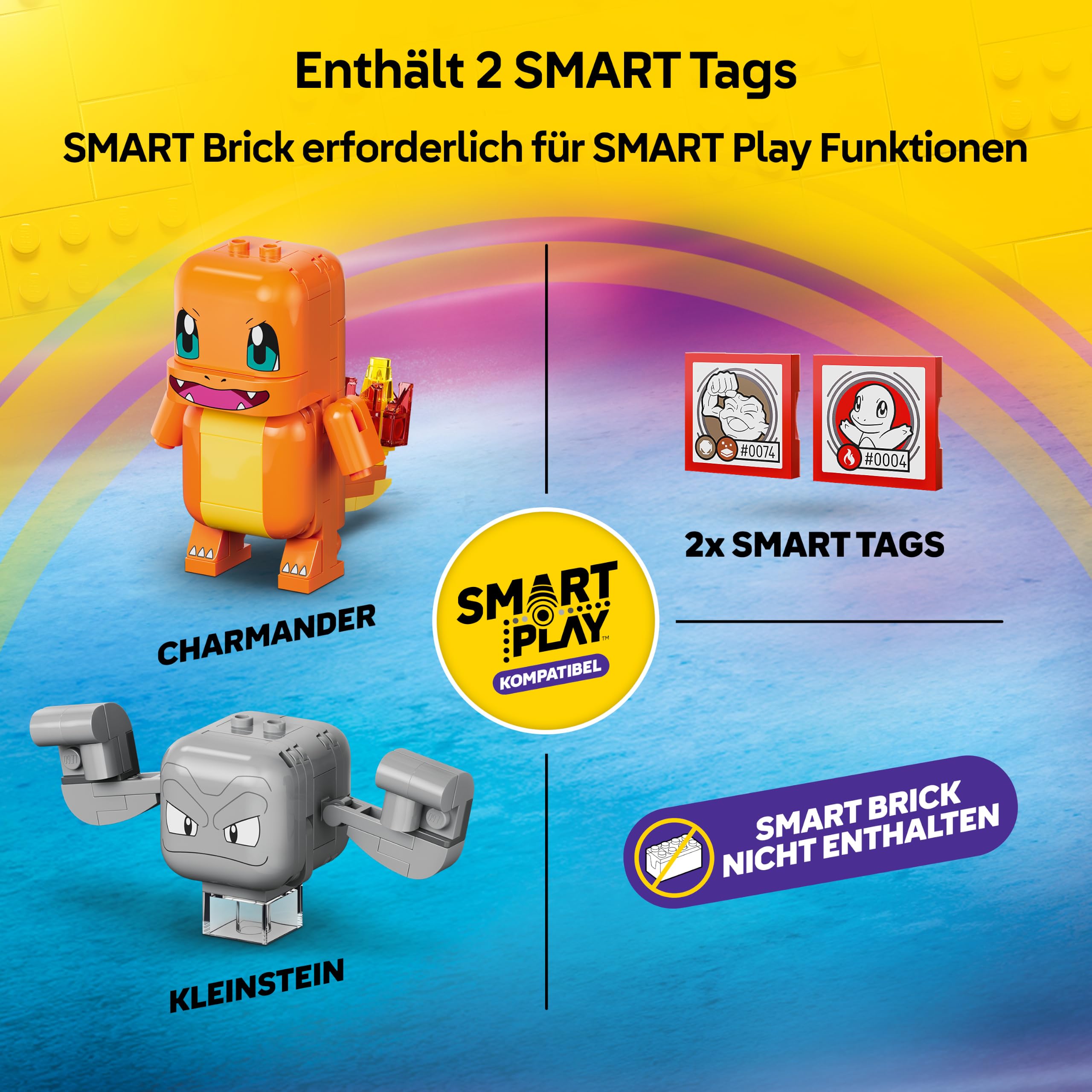 LEGO Pokémon SMART Play: Glumandas und Kleinsteins Höhlenduell - kompatibles interaktives Set mit 2 SMART Tags und 2 Pokémon Figuren - Geschenkidee für Kinder ab 6 Jahren - 72157 4