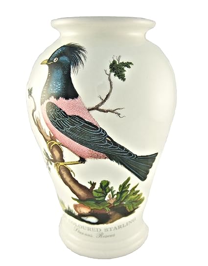 Portmeirion Birds Of Britain 17cm Canton Vase Rose Coloured