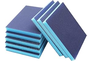 UILLCUET 8PCS 60-220Grit Sanding Sponges Sanding Block Set Wet Dry, Coarse/Medium/Fine Assortment 60 100 120 220 Grit, Reusable and Washable Sanding Blocks for Wood, Rust Removal, Plastic, Drywall