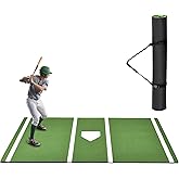Sturdum Batting Mat, 6x4/10x3.8/12x6FT Baseball Softball Hitting Mat | for Batting Stance Practice, Batters Box Turf Mats with Home Plate, Non-Slip Baseball Cage Mats for Outdoor Indoor
