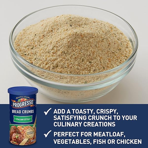PROGRESSO ITALIAN STYLE SEASONED BREAD CRUMBS, 8 OUNCES