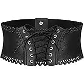 Wedtrend Womens Wide Elastic Belts Leather Corset Belt Ladies Cinch Belts Waist Lace-Up Corset Belt for Dress