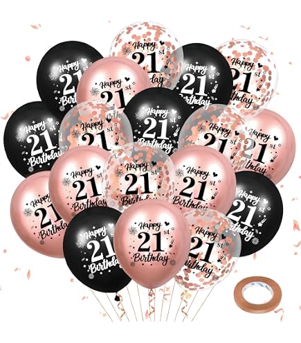 Gold 19th Confetti Latex Balloons, Girls Or Boys Happy 19 Years