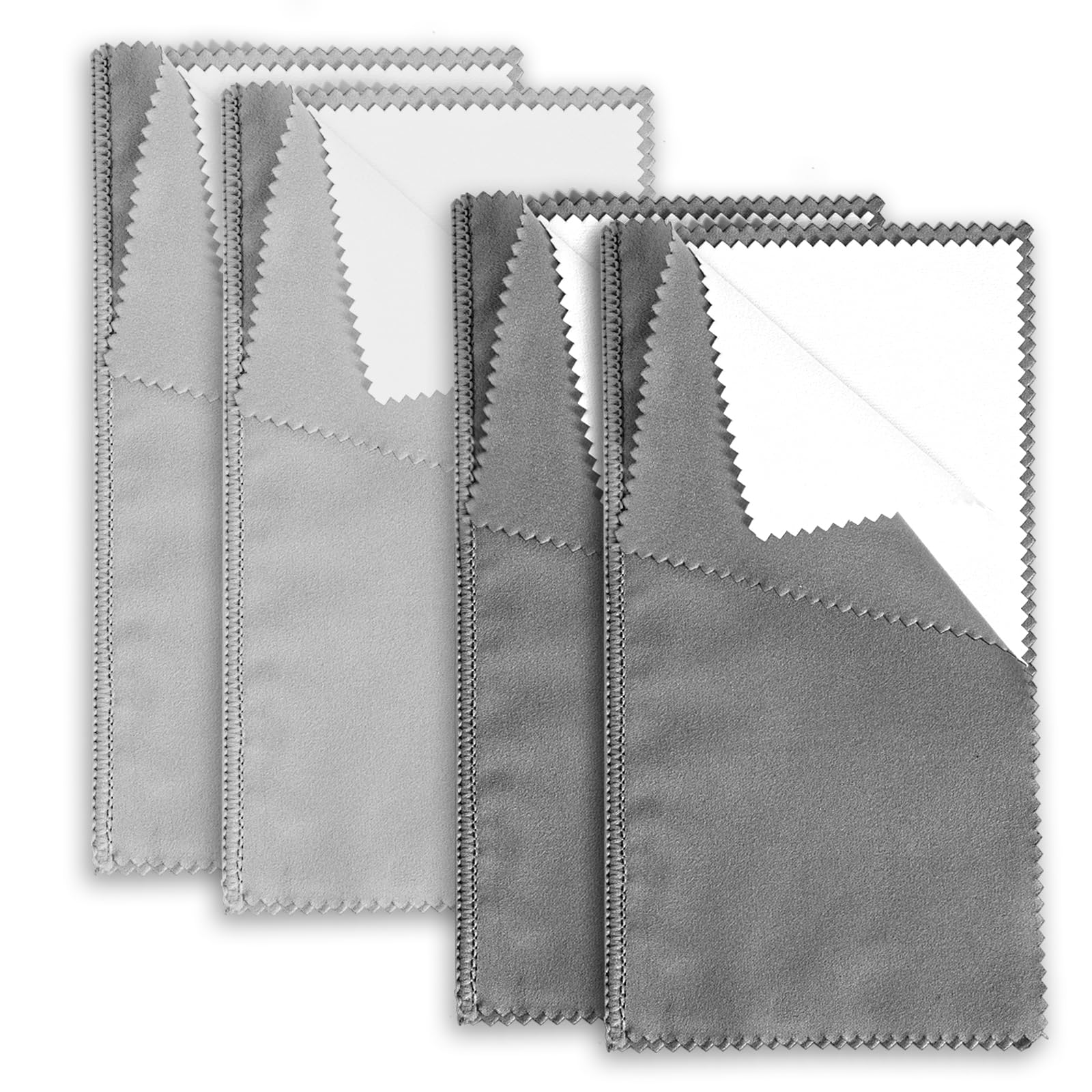 TOYMIS 4pcs Silver Polishing Cloth, 7.87x7.87in Double-Side Jewelry Cleaning Cloths Multi-Layer Jewelry Polishing Cloths for Silver Gold Platinum Jewelry Cleaning Accessories