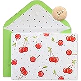 Papyrus Blank Cards with Envelopes, Cherries (12-Count)