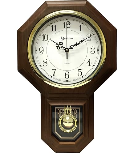 Amazon.com: Timekeeper Essex Faux Wood Traditional Schoolhouse