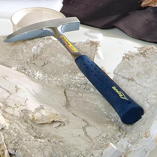 Masonry Hammer With Pointed Tip & Shock Reduction Grip – Stainless Steel Head, Rubber Non-Slip Handle, Claw Tail