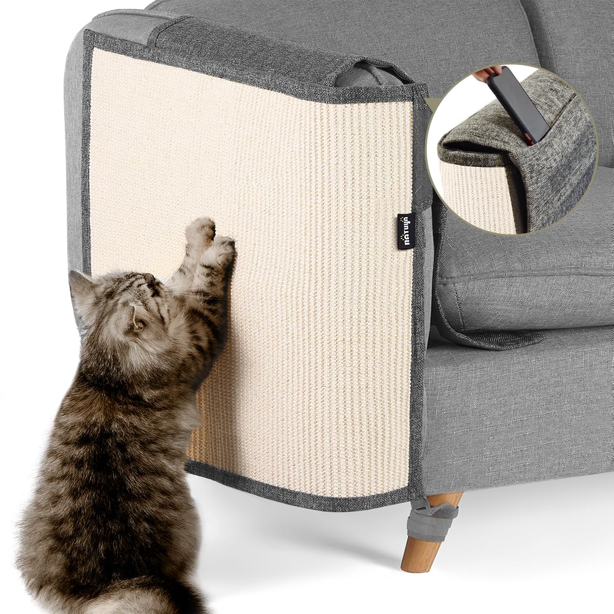 NATUYA Furniture Protectors from Cats-Cat Furniture Protector-Cat Scratch Deterrent Cushion-Stretchable Anti-Scratch Sofa Cushion (Dark gray, Right) — image 1