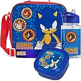 Get Trend SONIC THE HEDGEHOG Kids Lunch Bag Set 3 Pc with Leak Proof Water Bottle and Small Lunch Box Insulated for School Daycare Travel (Sonic)