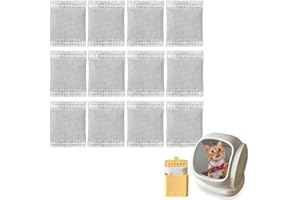 TEURWONE 12 Pack Activated Charcoal Filters Refills for Meowant Automatic Litter Box, Pet Odor Eliminator for Meowant Self-Cleaning Cat Litter Box