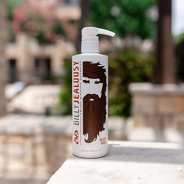 BILLY JEALOUSY BEARD WASH FOR SMOOTH, MANAGEABLE & FRIZZ-FREE FACIAL HAIR, BEARD CARE ENRICHED WITH HYDRATING ALOE & STRENGTHENING & CONDITIONING GREEN TEA EXTRACT, 16 FL OZ