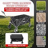 Rainberg Folding Trolley Cart with Table, 120KG Capacity, Black view 3