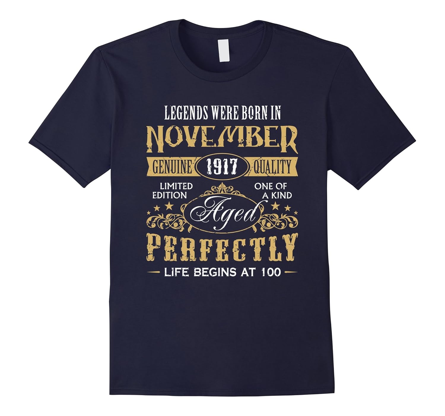 November 1917 Birth Birthday Gift Tees 100 Year Old Seniors-Rose