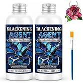 DINGSEN Stained Glass Patina - Black Solder Finish, Permanent, 200g &amp; Brush | Fast 1-3 minute soak,permanent finish,for copper &amp; lead,No heating required,all skill levels